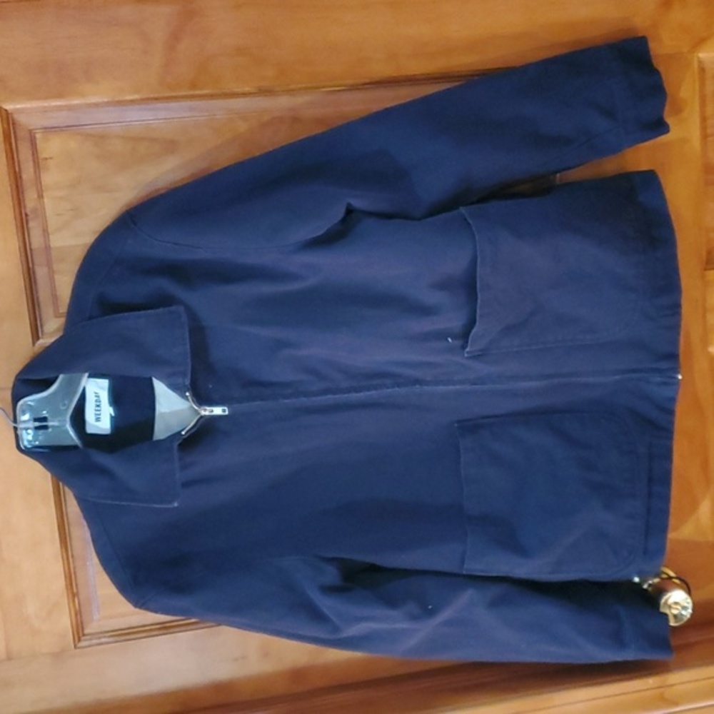 Weekday Cotton Canvas Camp Wash Jacket Black Size S